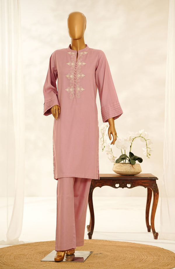Amna Khadija Daily Delights Embroidered Cotton Stitched 2 Piece Suit - D-321 - AM25CTN - Pink - Summer Collection