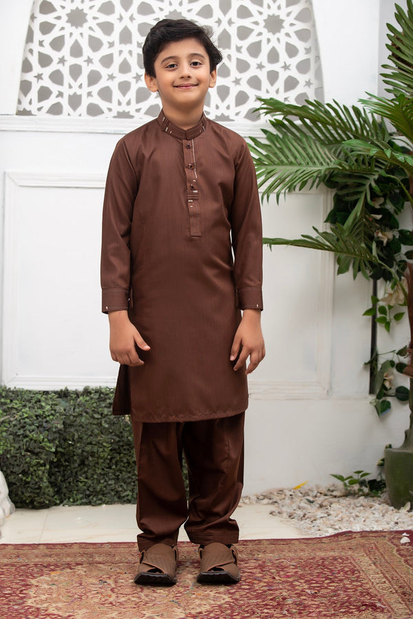 Exclusive Kids Shalwar Kameez Collection Vol 02 D 01 Brown Blended