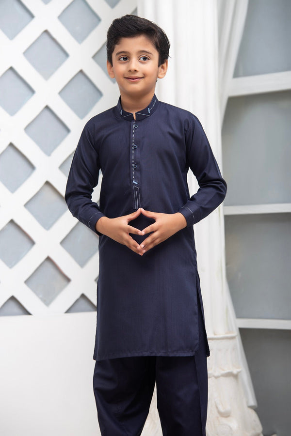 Exclusive Kids Shalwar Kameez Collection Vol 02 D 02 Dark Blue Blended