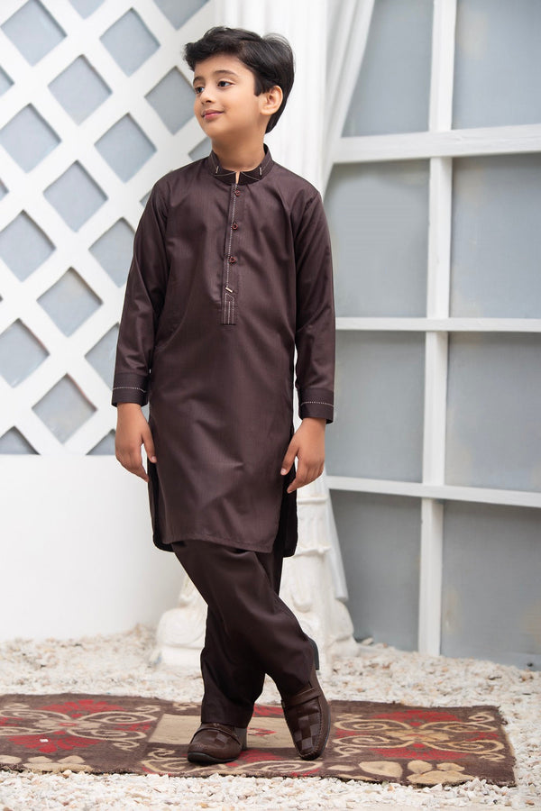 Exclusive Kids Shalwar Kameez Collection Vol 02 D 02 Dark Brown Blended