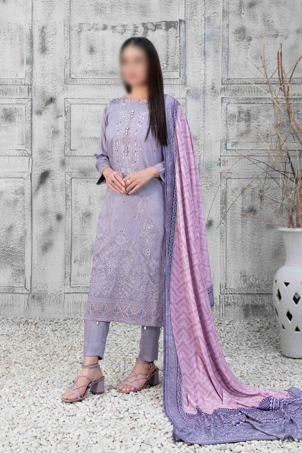 NIRA Embroidered Satin Velvet Shawl Dupatta Collection D 1115