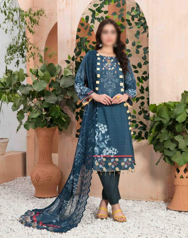 MON TRESOR Digital Printed Lawn Shirt - Schiffli Dupatta Collection 2023 D 7037