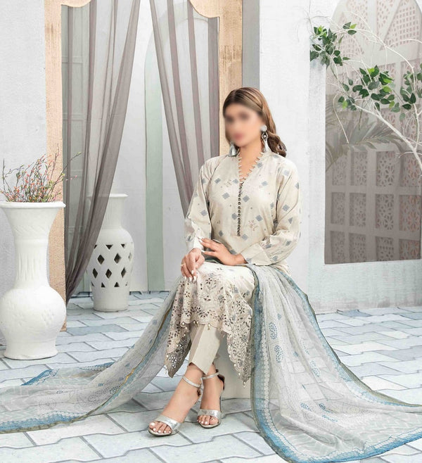 SELIN Boring Daman Embroidered Boti Broshia Lawn Shirt - Fancy Digital Printed Dupatta Collection 2023 D 8655