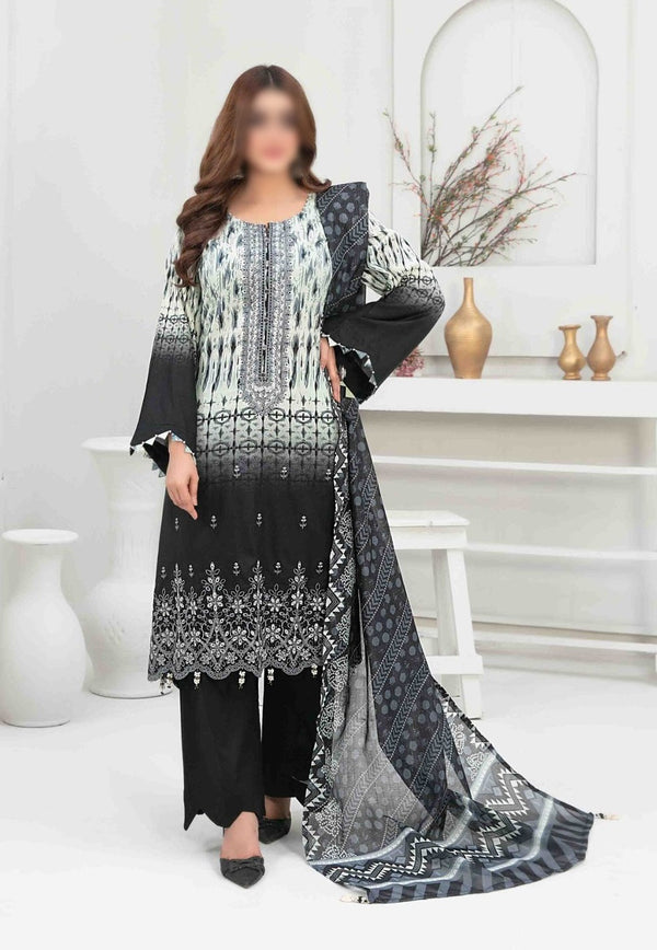 Zarminay Embroidered Lawn Print - Fancy Digital Print Dupatta Collection D 8672