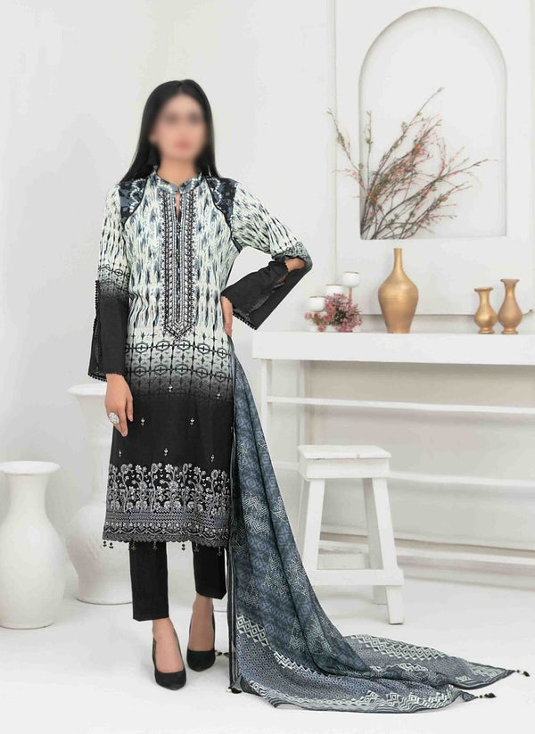 Zarminay Embroidered Lawn Print - Fancy Digital Print Dupatta Collection D 8676