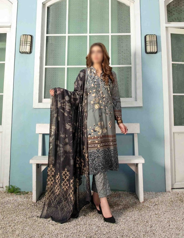 DASTAK Embroidered Digital Printed Lawn Shirt - Digital Printed Diamond Dupatta Collection 2023 D 8844