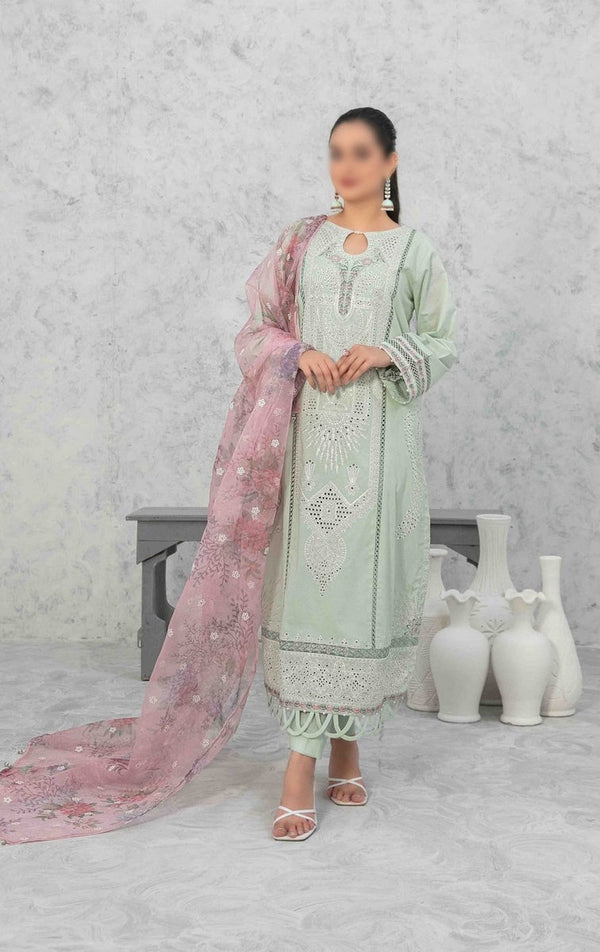 ZAREESH Fancy Embroidered Lawn Shirt - Exclusive Fancy Dupatta Collection 2023 D 9011