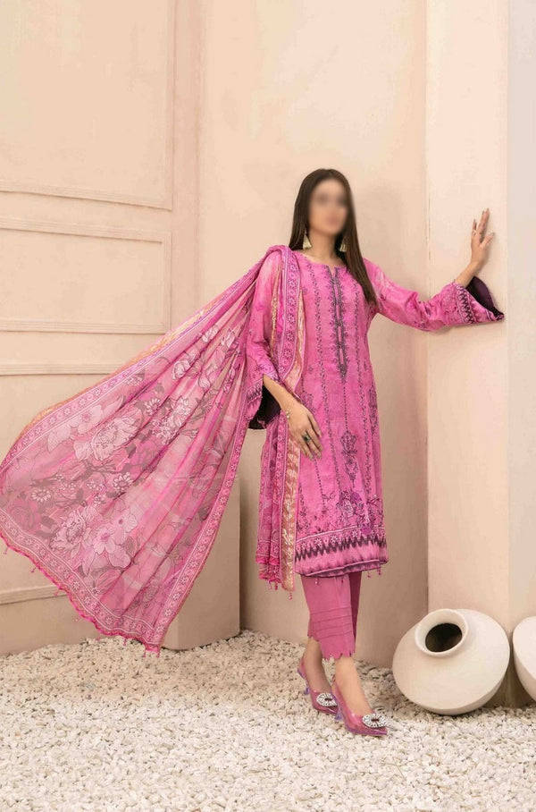 LALEH Embroidered Digital Printed Slub Lawn Shirt - Digital Printed Diamond Dupatta Collection 2023 D 9169