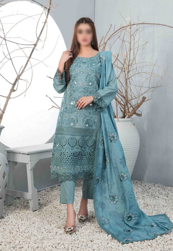 SAHRISH Embroidered Staple Schiffli Embroidered Fancy Digital Printed Dupatta Collection 2023 D 9426