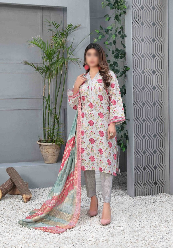 AYEMAL Stitched Digital Printed Chamak Leather Peach Collection 2023 D 9509