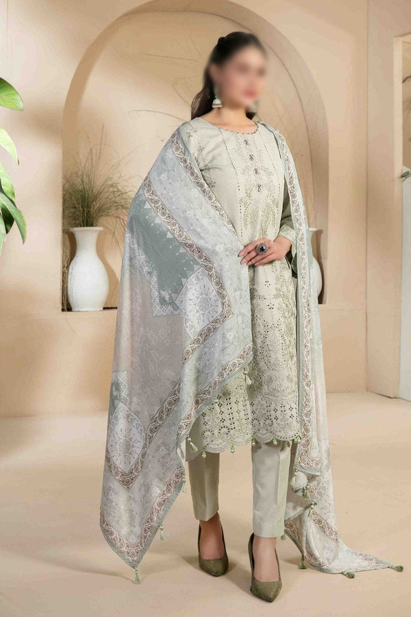 KENZA  Embroidered Zari Karrandi with Velvet Shawl Collection 2023 D 9910