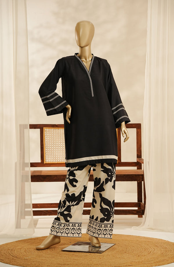 Amna Khadija Digital Printed Lawn Stitched 2 Piece Suit - Design-02 - AM25ESF - Black - Summer Collection