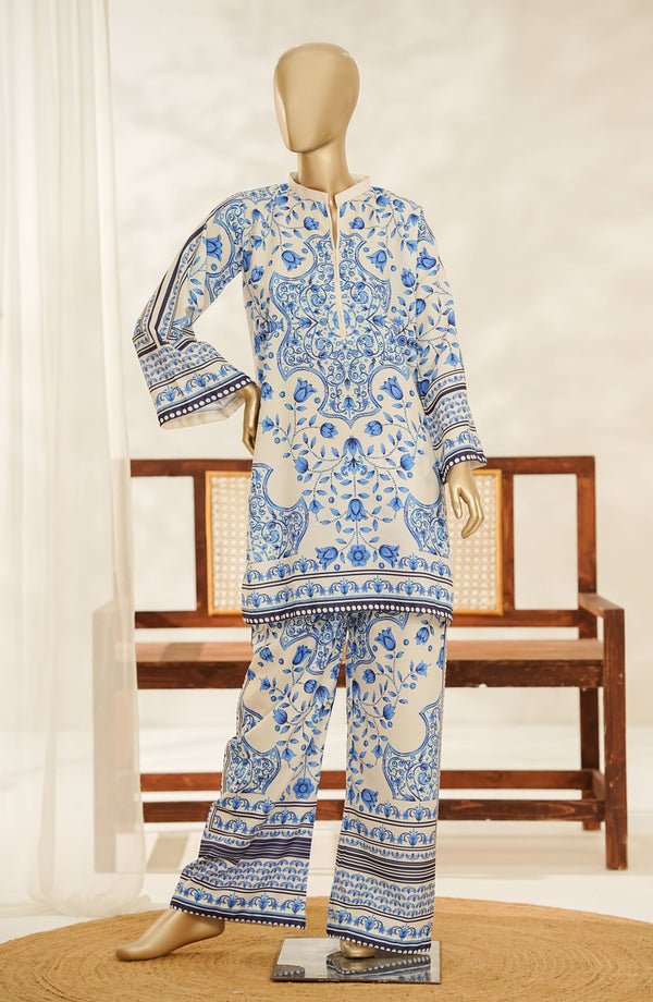 Amna Khadija Digital Printed Lawn Stitched 2 Piece Suit - Design-03 - AM25ESF - Blue - Summer Collection