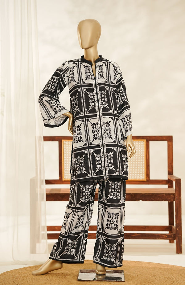 Amna Khadija Digital Printed Lawn Stitched 2 Piece Suit - Design-04 - AM25ESF - Black - Summer Collection