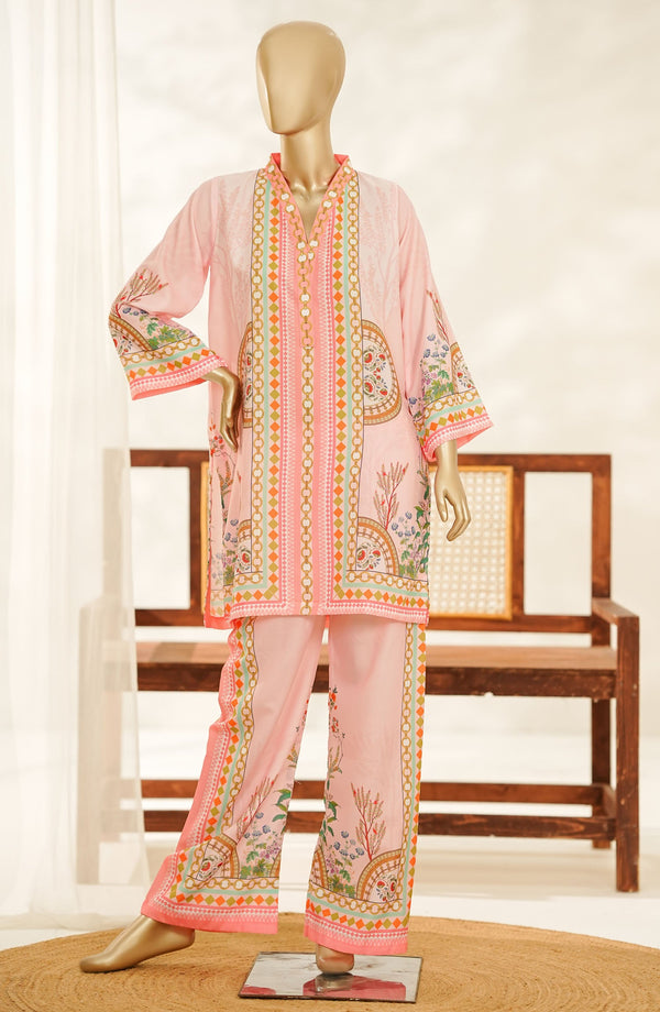 Amna Khadija Digital Printed Lawn Stitched 2 Piece Suit - Design-05 - AM25ESF - Pink - Summer Collection