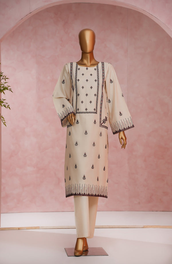 Doriva Noor by Amna Khadija Embroidered Cotton Stitched 2 Piece Co ord Set - DN-01 - AM25DORI - Fawn - Casual Collection