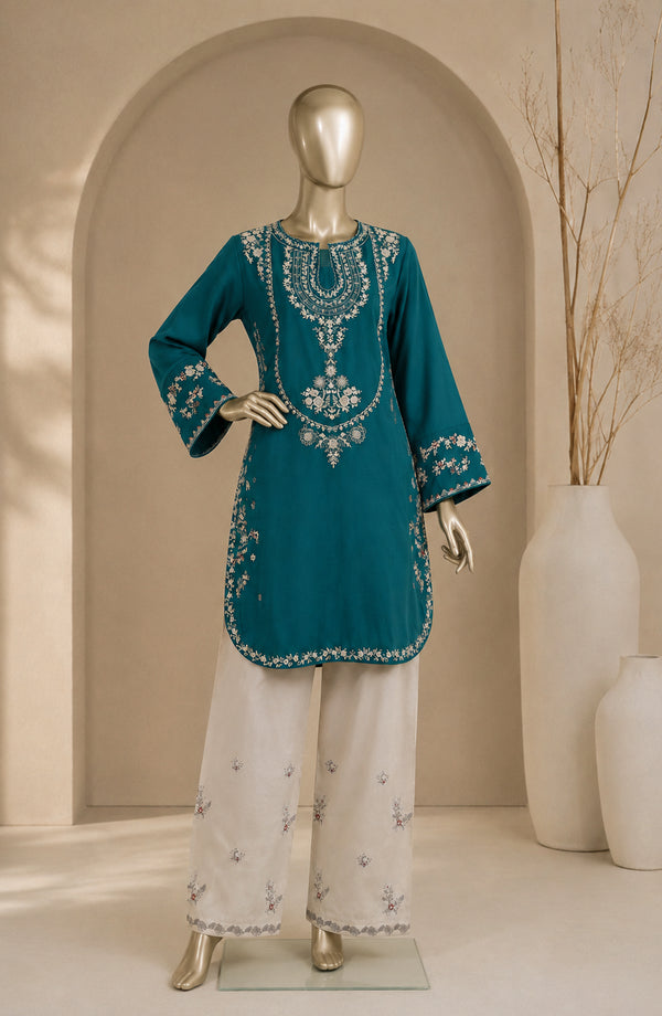 Dur e Hawa by Amna Khadija Embroidered Cotton Lawn Stitched 2 Piece Suit - AKPDH-UG-29 - AKP26HWD - Teal - Summer Collection