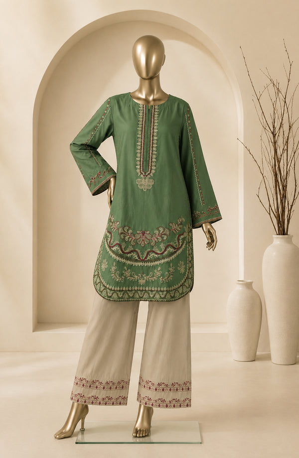 Dur e Hawa by Amna Khadija Embroidered Cotton Lawn Stitched 2 Piece Suit - AKPDH-UG-34-A - AKP26HWD - Green - Summer Collection