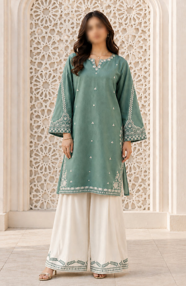 Dur e Hawa by Amna Khadija Embroidered Cotton Stitched 2 Piece Suit - AKPDH-02 - AKP26AKDH - Green - Summer Collection