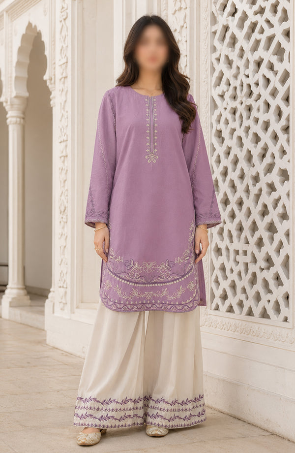 Dur e Hawa by Amna Khadija Embroidered Cotton Stitched 2 Piece Suit - AKPDH-05 - AKP26AKDH - Purple - Summer Collection