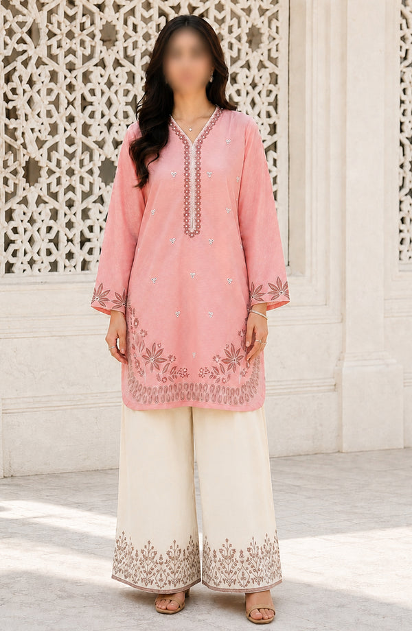 Dur e Hawa by Amna Khadija Embroidered Cotton Stitched 2 Piece Suit - AKPDH-06 - AKP26AKDH - Pink - Summer Collection