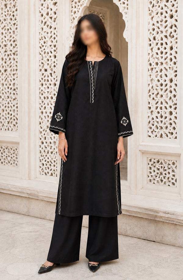 Dur e Hawa by Amna Khadija Embroidered Cotton Stitched 2 Piece Suit - AKPDH-04 - AKP26AKDH - Black - Summer Collection