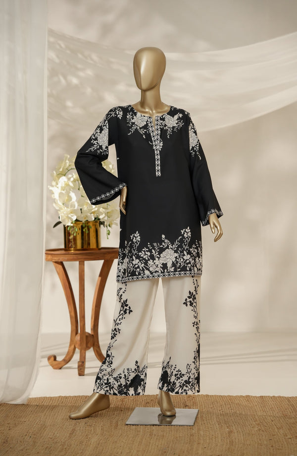 Fayon Prints by Amna Khadija Printed Poly Swiss Stitched Co ords Suit - FP-03 - AM25FYOP - Black - Casual Collection