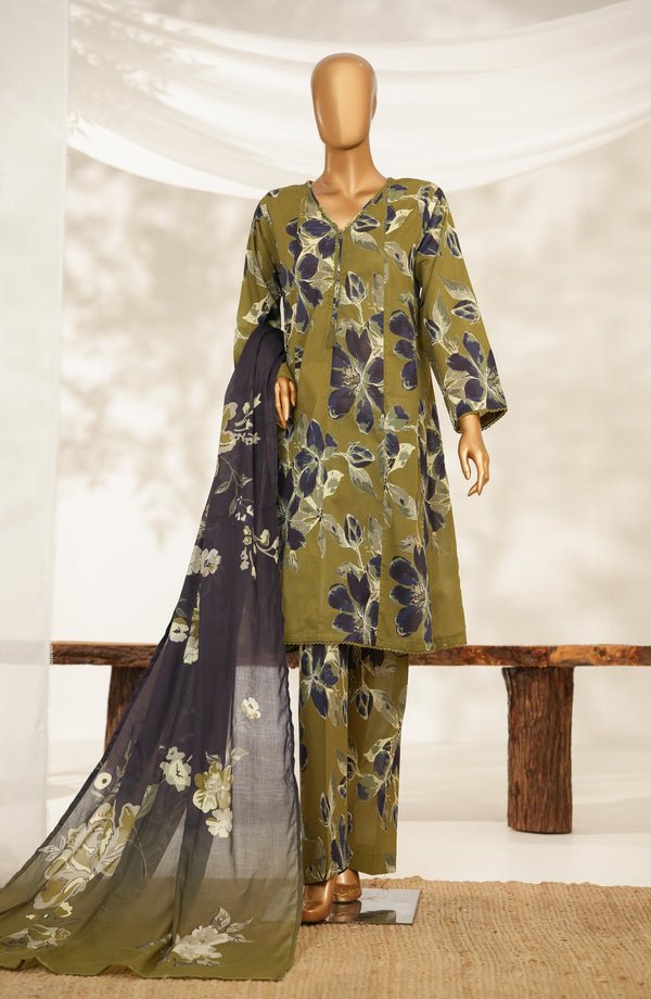 Florenza by Amna Khadija Printed Lawn Stitched 3 Piece Suit - AKF-04 - AM25FLZ - Green - Summer Collection