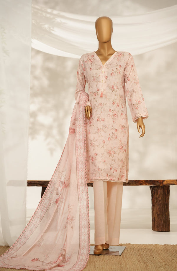 Florenza by Amna Khadija Printed Lawn Stitched 3 Piece Suit - AKF-05 - AM25FLZ - Pink - Summer Collection