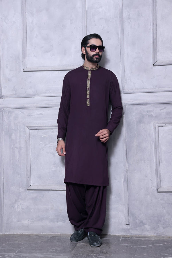 TGM Fancy Mens Shalwar Kameez Guinea Plum