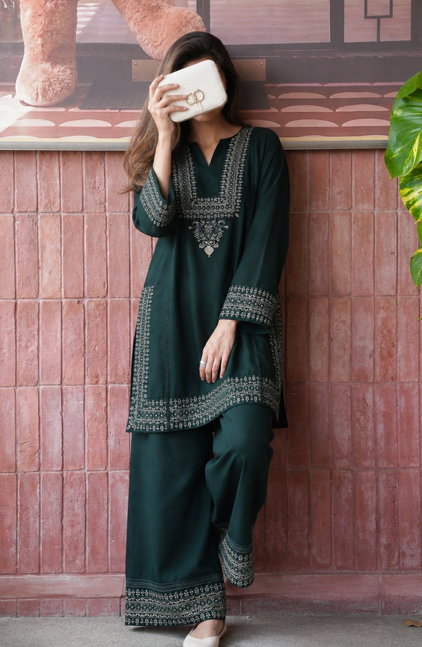 Gul Tanka Embroidered Cotton Stitched 2 Piece Co-ord Set - GT-02 - GTNK26 - Green - Summer Collection