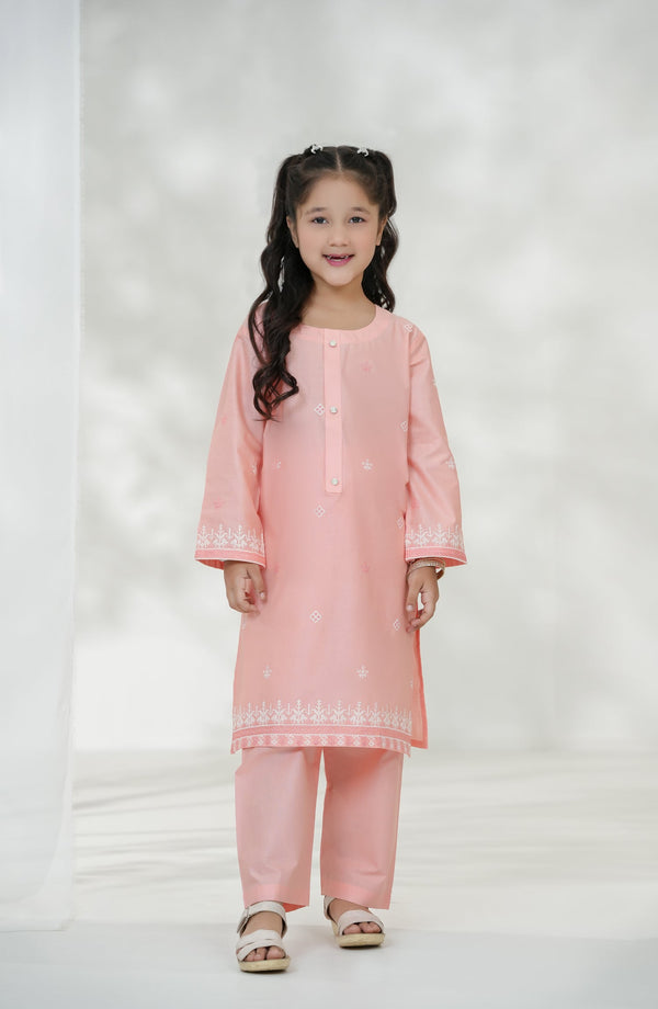 Souffle Guriya by Amna Khadija Embroidered Cotton Stitched 2 Piece Suit - SGF-12 - AM25SOFG - Pink - Summer Girls Collection