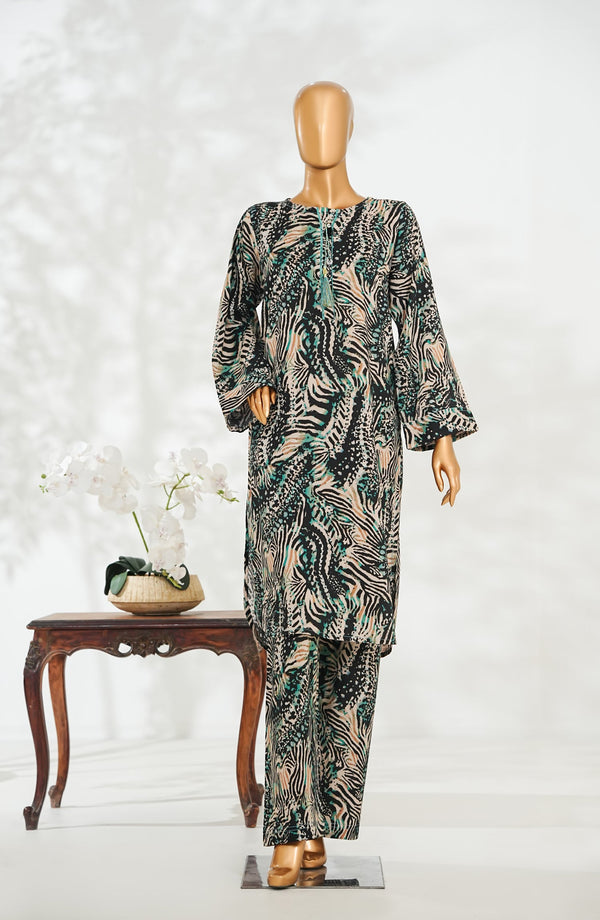 Janaan by Amna Khadija Printed Premium Linen Stitched 2 Piece Set - JDL-02 - AM25JNDL - Peach - Casual Collection