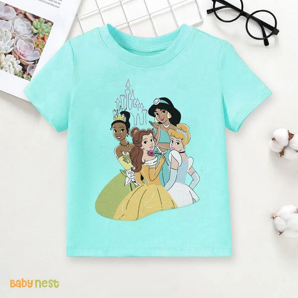 Baby Nest T-Shirts For Kids Jasmine Half Sleeves T-shirt For Kids – Sea Blue – SBT-341