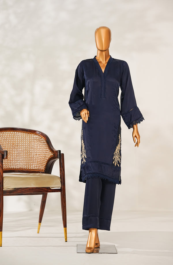 Jugni by Amna Khadija Embroidered Silk Stitched 2 Piece Suit - JSAK - 01 - Blue - Festive Collection