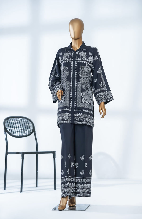 Keran Women by Amna Khadija Digital Printed Swiss Poly Cambric Stitched 2 Piece Suit - KW-03 - AM25WKR - Black - Casual Collection