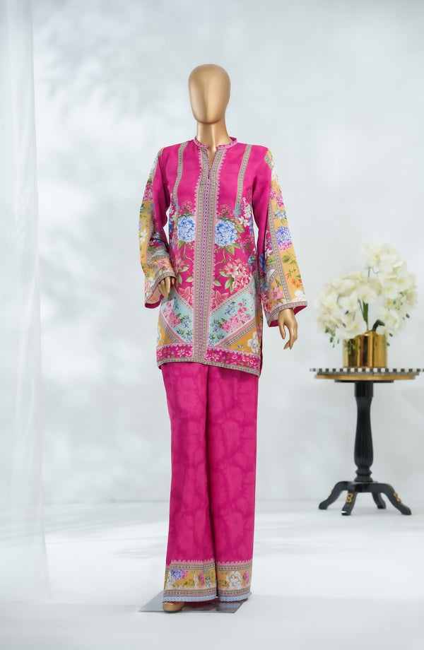 Keran Women by Amna Khadija Digital Printed Swiss Poly Cambric Stitched 2 Piece Suit - KW-04 - AM25WKR - Pink - Casual Collection