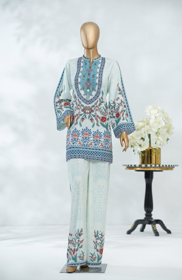 Keran Women by Amna Khadija Digital Printed Swiss Poly Cambric Stitched 2 Piece Suit - KW-09 - AM25WKR - Blue - Casual Collection