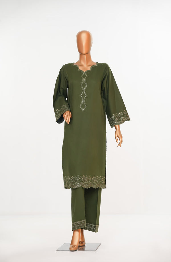 Khait Pret by Amna Khadija Embroidered Cotton Stitched 2 Piece Co ord Set - AKKP-03 - AM25KHAI - Green - Casual Collection