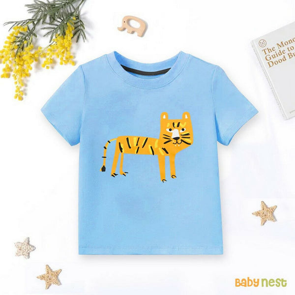 Baby Nest T-Shirts For Kids Lion Half Sleeves T-shirt For Kids – Blue – SBT-343