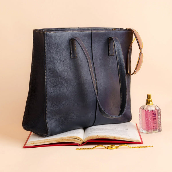 Women Leather Tote Bags Collection MIDNIGHT BLUE