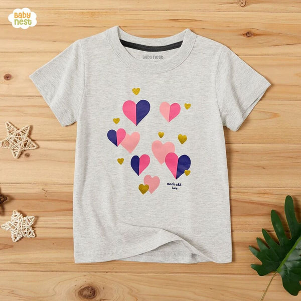 Baby Nest T-Shirts For Kids Made with Love Half Sleeves T-shirts For Kids Grey – SBT-354-D1