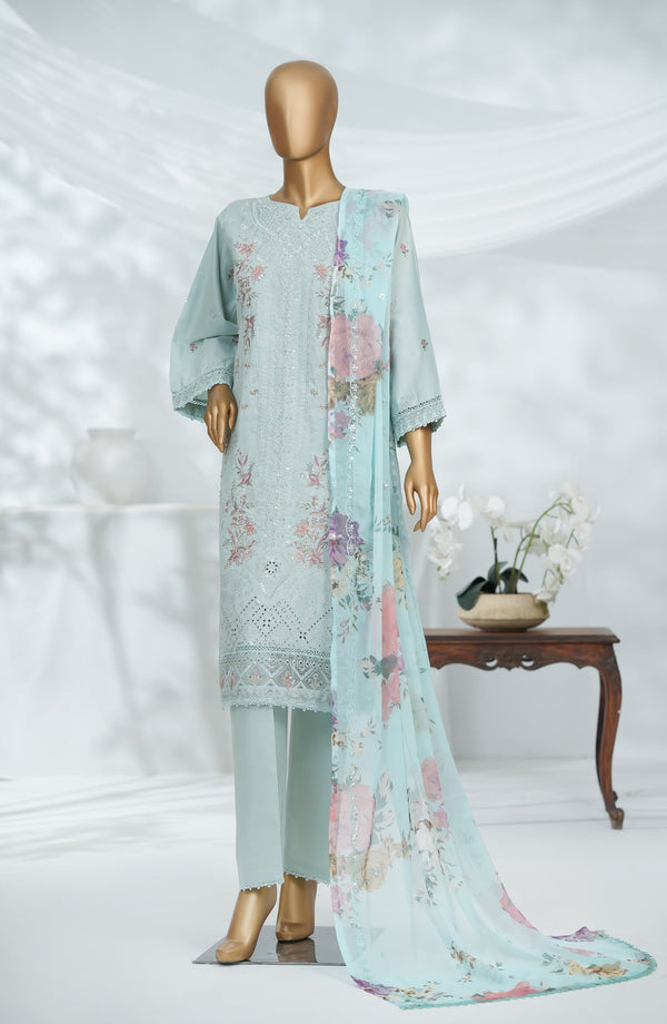 Morich by Amna Khadija Embroidered Cotton Stitched 3 Piece Suit - BLF Series-A - AM25RIC - Light Blue - Luxury Festive Collection