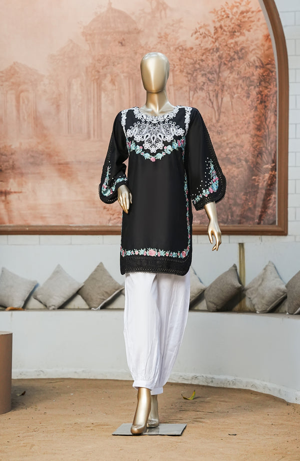 Mulaqaat by Amna Khadija Embroidered Cotton Lawn Stitched 2 Piece Suit - AKPM-03 - AKP26MQT - Black - Summer Collection