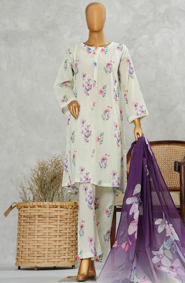 Nurgul by Amna Khadija Printed Lawn Stitched 3 Piece Suit - NPP-02 - AM25Nurgul - White - Summer Collection