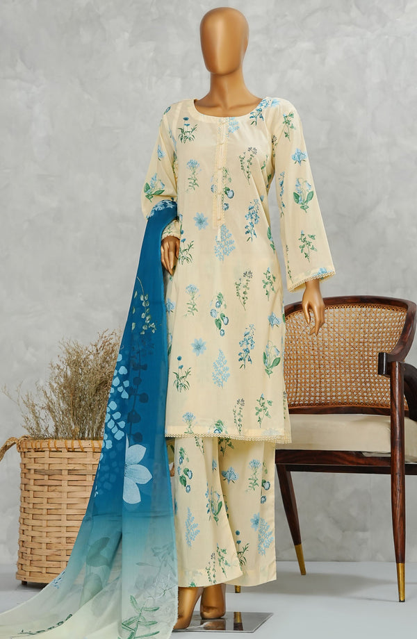 Nurgul by Amna Khadija Printed Lawn Stitched 3 Piece Suit - NPP-03 - AM25Nurgul - Off White - Summer Collection