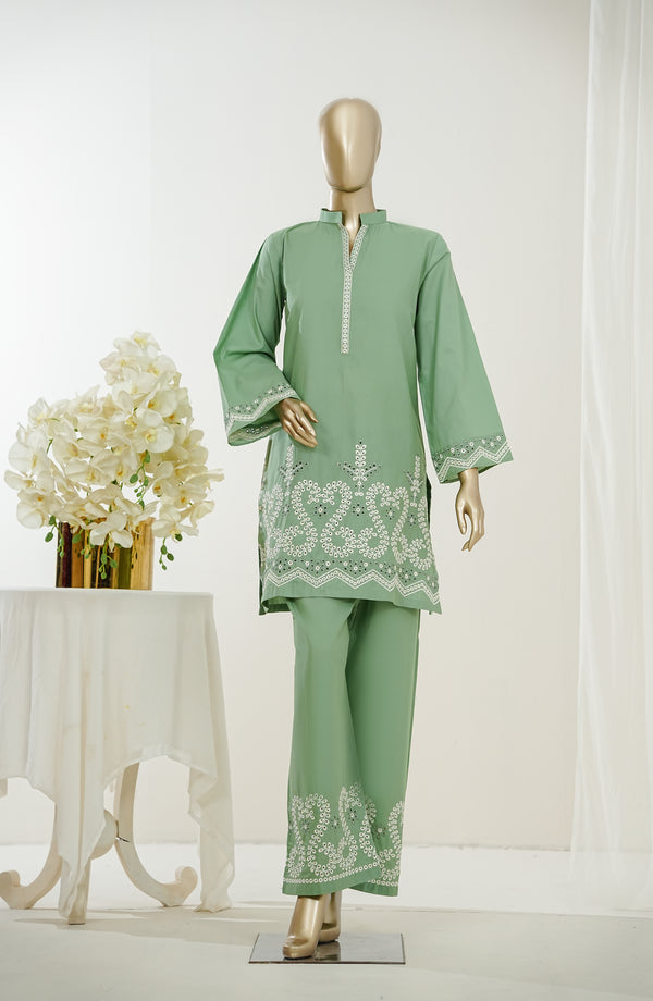 Nush Aira by Amna Khadija Embroidered Cotton Stitched 2 Piece Co-ord Set - AKPNA-09 - AKP26AANK - Green - Summer Collection