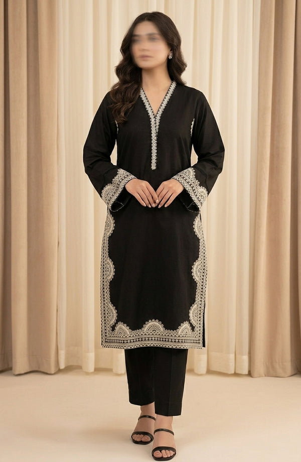 Naqsh by Amna Khadija Embroidered Cotton Stitched 2 Piece Suit - AKPN-02 - AKP26NQD - Black - Summer Collection