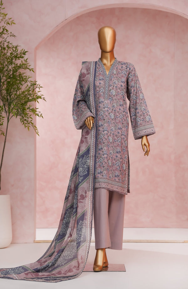 Nissa Floral by Amna Khadija Printed Cotton Cambric Stitched 3 Piece Suit - NF-07 - AM25NISS - Pink - Casual Collection