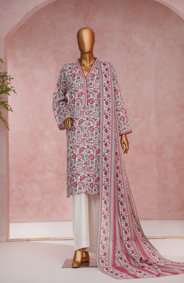 Nissa Floral by Amna Khadija Printed Cotton Cambric Stitched 3 Piece Suit - NF-02 - AM25NISS - Pink - Casual Collection